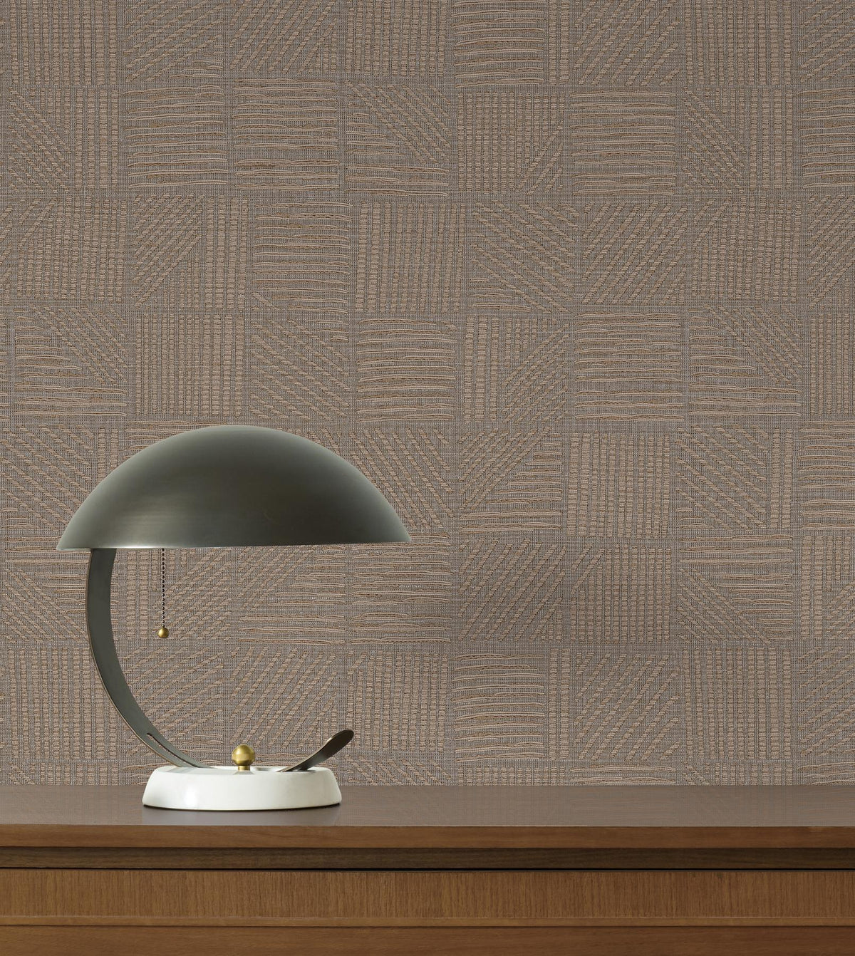 York Wallcoverings Chiseled Patchwork Brown Faux Fabric Wallpaper