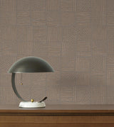 York Wallcoverings Chiseled Patchwork Brown Faux Fabric Wallpaper