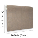 York Wallcoverings Chiseled Patchwork Brown Faux Fabric Wallpaper