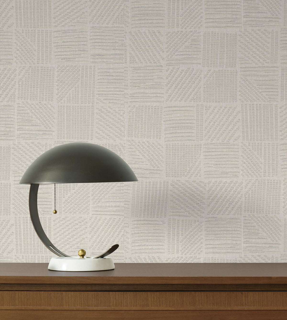 York Wallcoverings Chiseled Patchwork Beige Faux Fabric Wallpaper