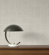 York Wallcoverings Chiseled Patchwork Beige Faux Fabric Wallpaper