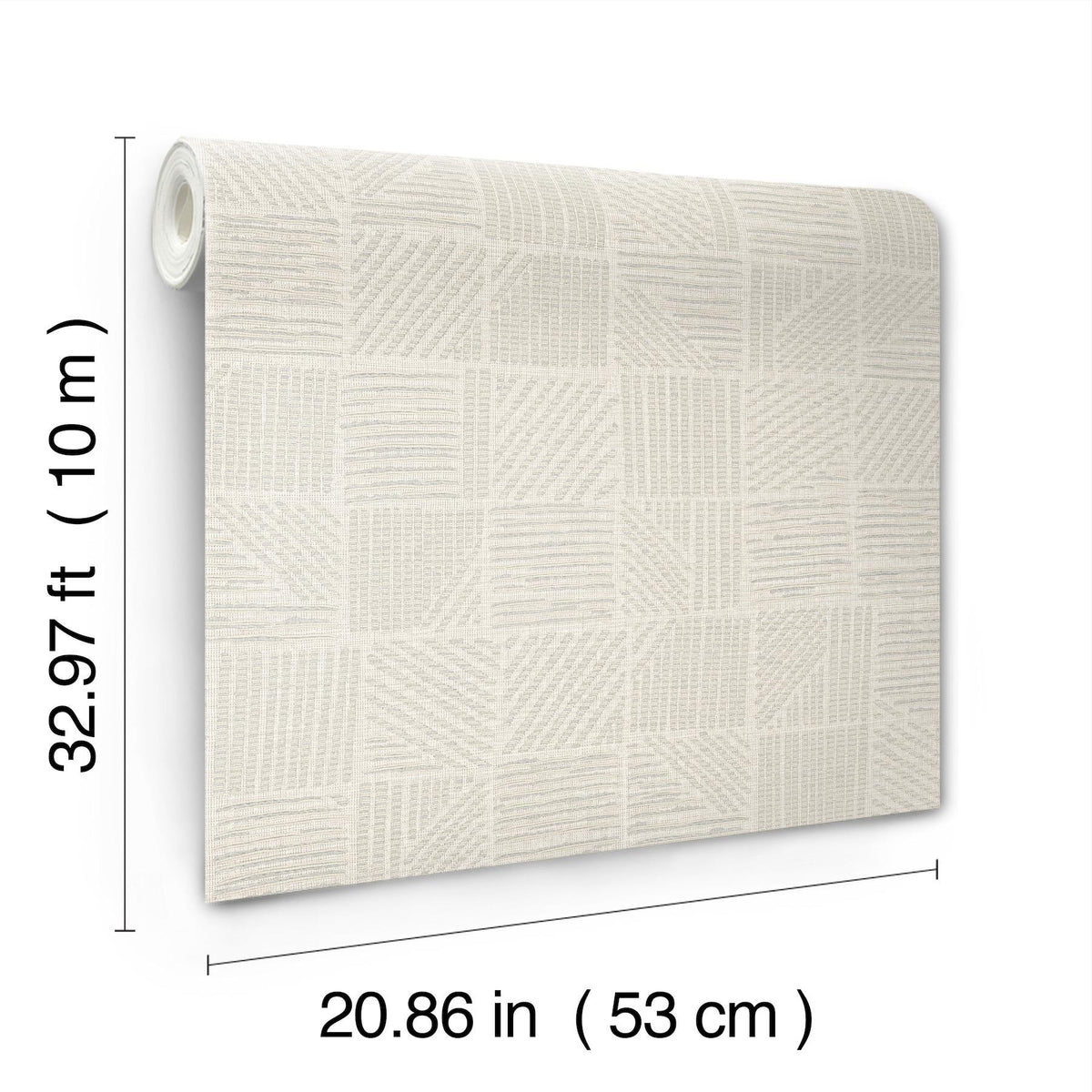 York Wallcoverings Chiseled Patchwork Beige Faux Fabric Wallpaper