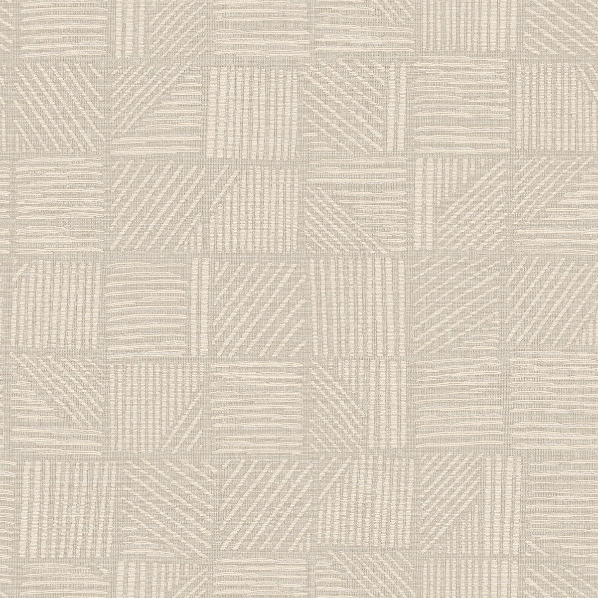 York Wallcoverings Chiseled Patchwork Neutral Faux Fabric Wallpaper