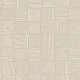 York Wallcoverings Chiseled Patchwork Neutral Faux Fabric Wallpaper