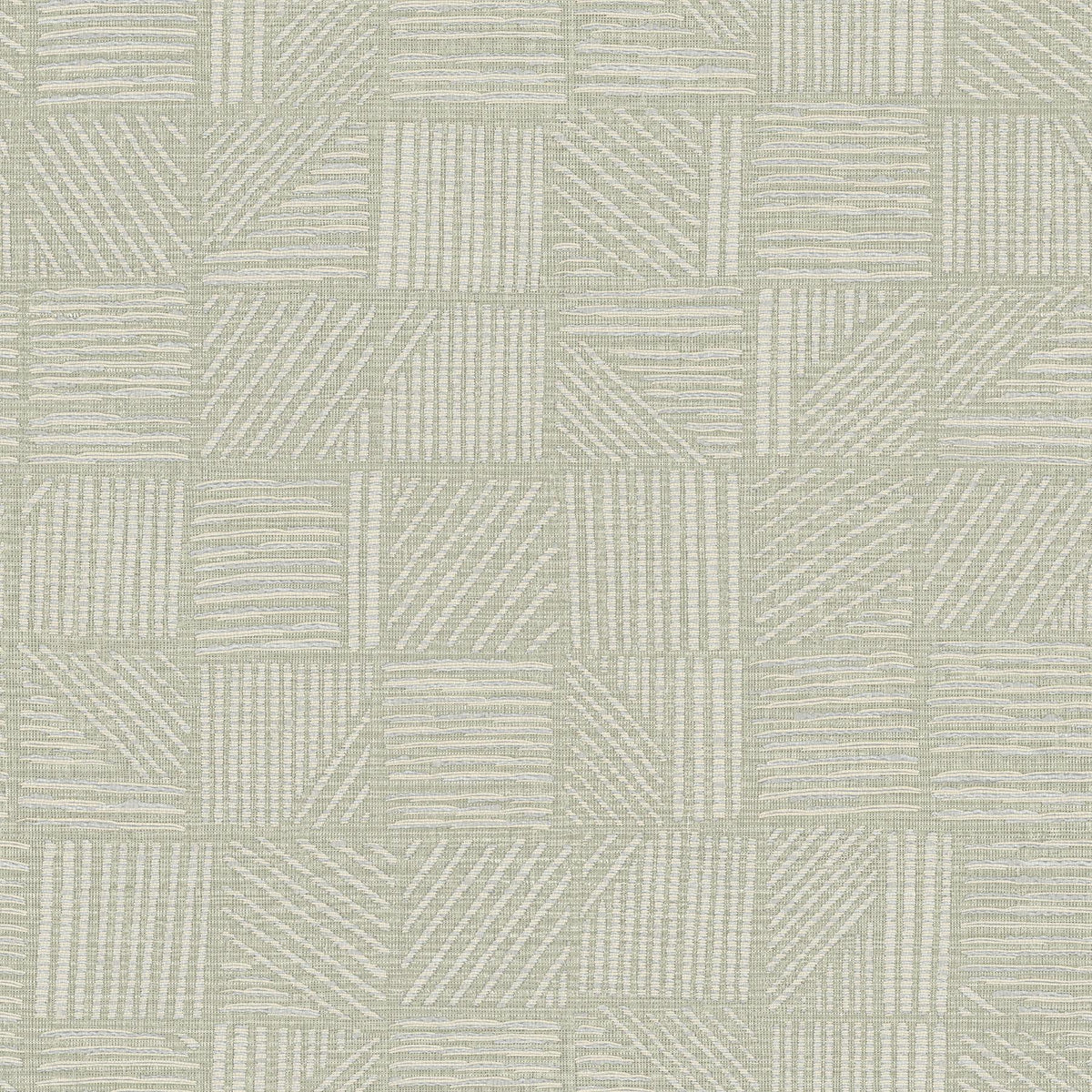 York Wallcoverings Chiseled Patchwork Sage Faux Fabric Wallpaper