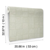 York Wallcoverings Chiseled Patchwork Sage Faux Fabric Wallpaper