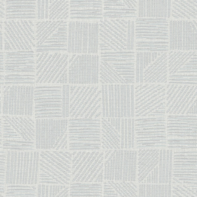 York Wallcoverings Chiseled Patchwork Grey Faux Fabric Wallpaper