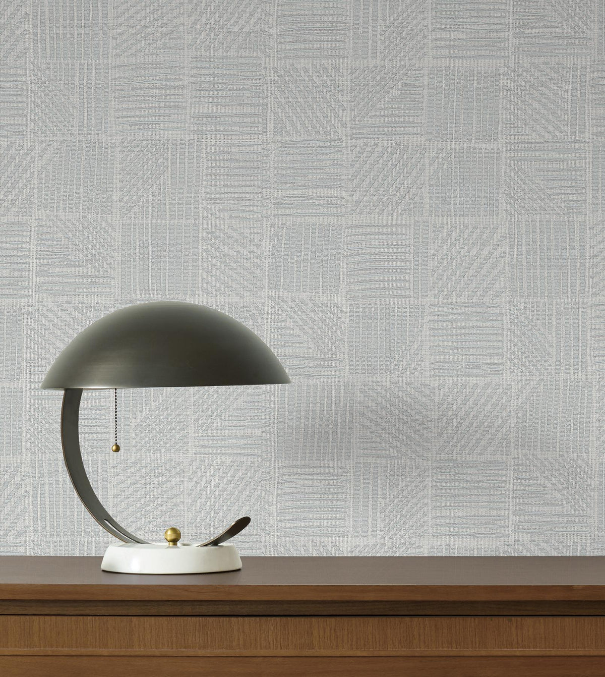 York Wallcoverings Chiseled Patchwork Grey Faux Fabric Wallpaper