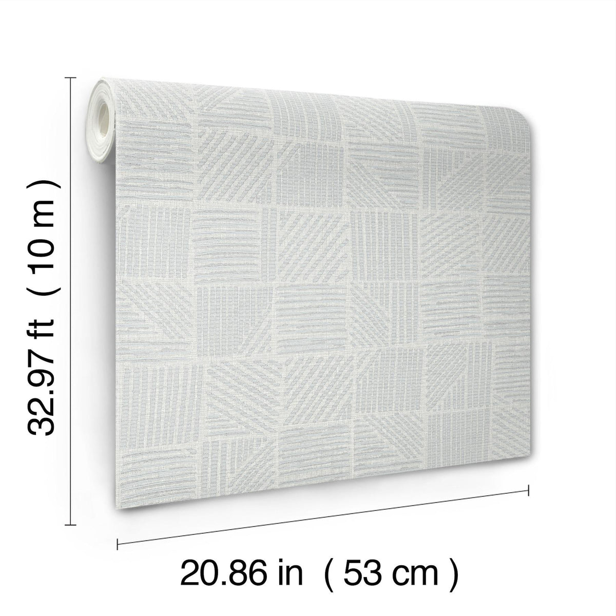 York Wallcoverings Chiseled Patchwork Grey Faux Fabric Wallpaper