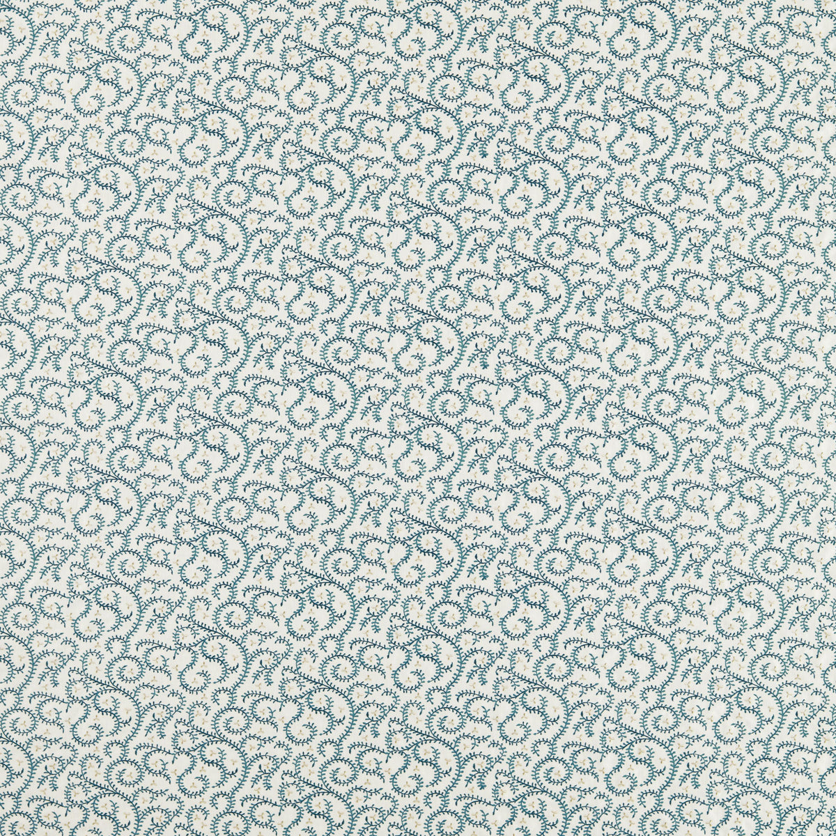 Clarke & Clarke BUTA EMBROIDERY TEAL Fabric