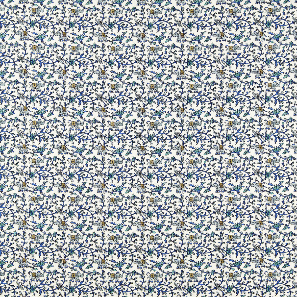 Clarke & Clarke HATHI EMBROIDERY COBALT Fabric