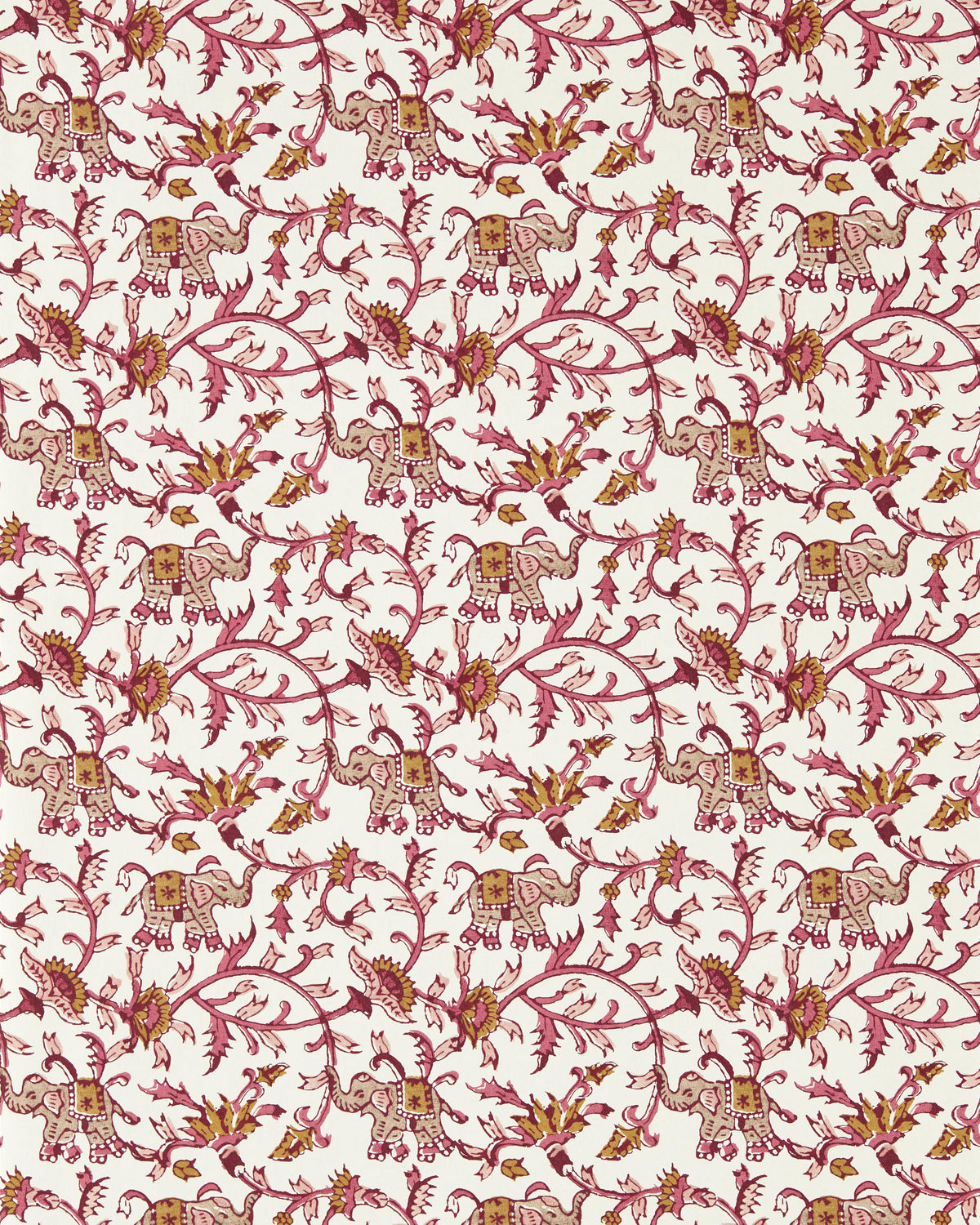 Clarke & Clarke HATHI RASPBERRY WP Wallpaper