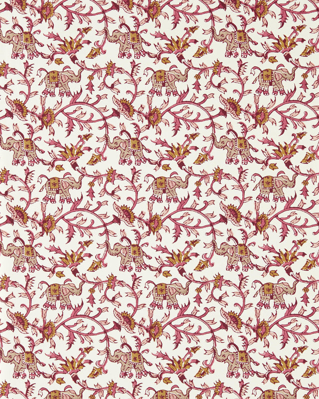 Clarke & Clarke HATHI RASPBERRY WP Wallpaper