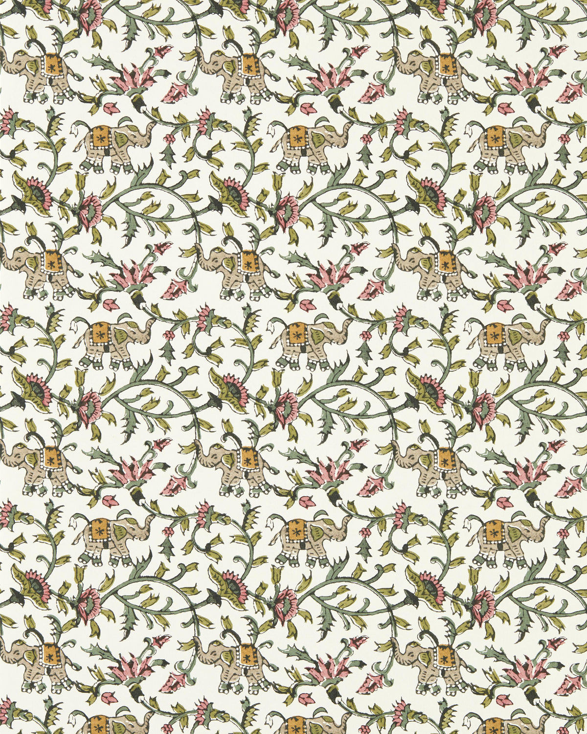 Clarke & Clarke HATHI SAGE/BLUSH WP Wallpaper