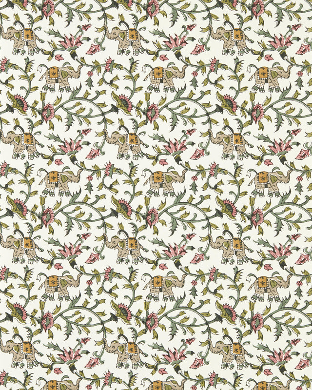 Clarke & Clarke HATHI SAGE/BLUSH WP Wallpaper
