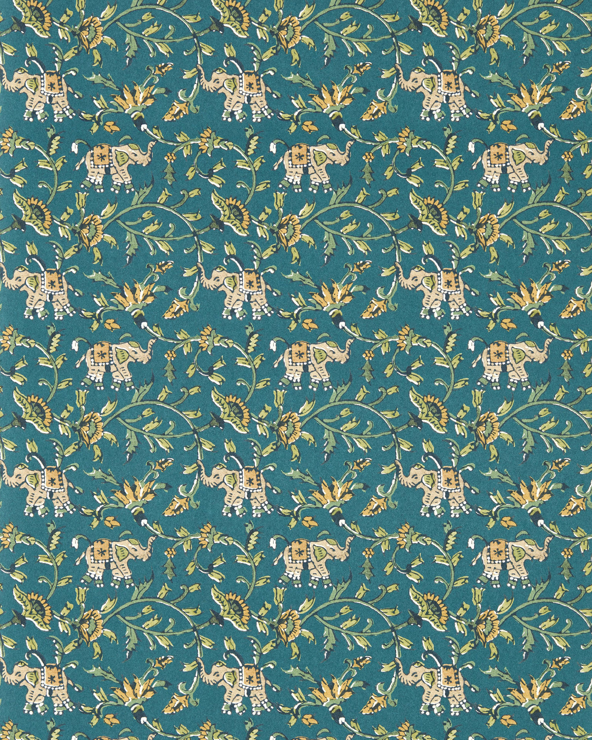 Clarke & Clarke HATHI TEAL WP Wallpaper