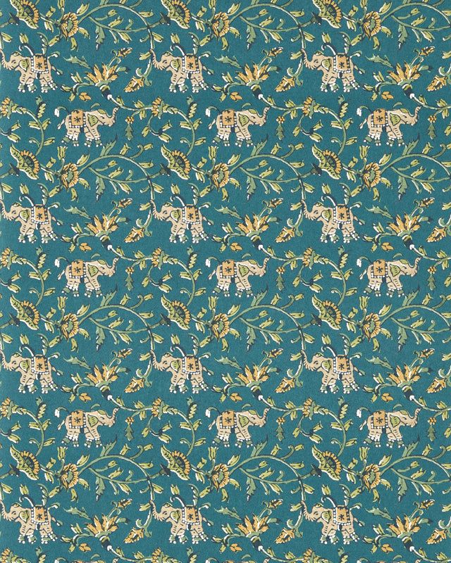Clarke & Clarke HATHI TEAL WP Wallpaper