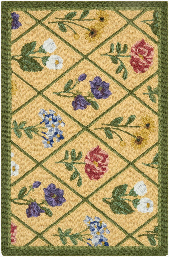 Surya Laguna Diamond Garden Yellow Green 2'6" x 4' Handmade Rug