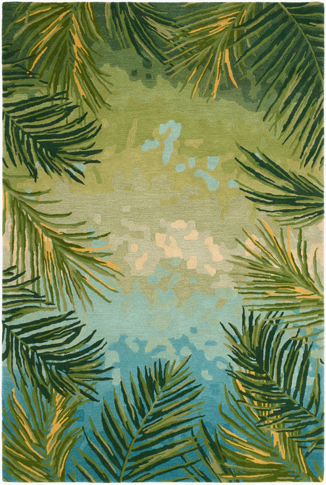 Surya Camden Palm Border Green 8'3" x 11'6" Handmade Rug