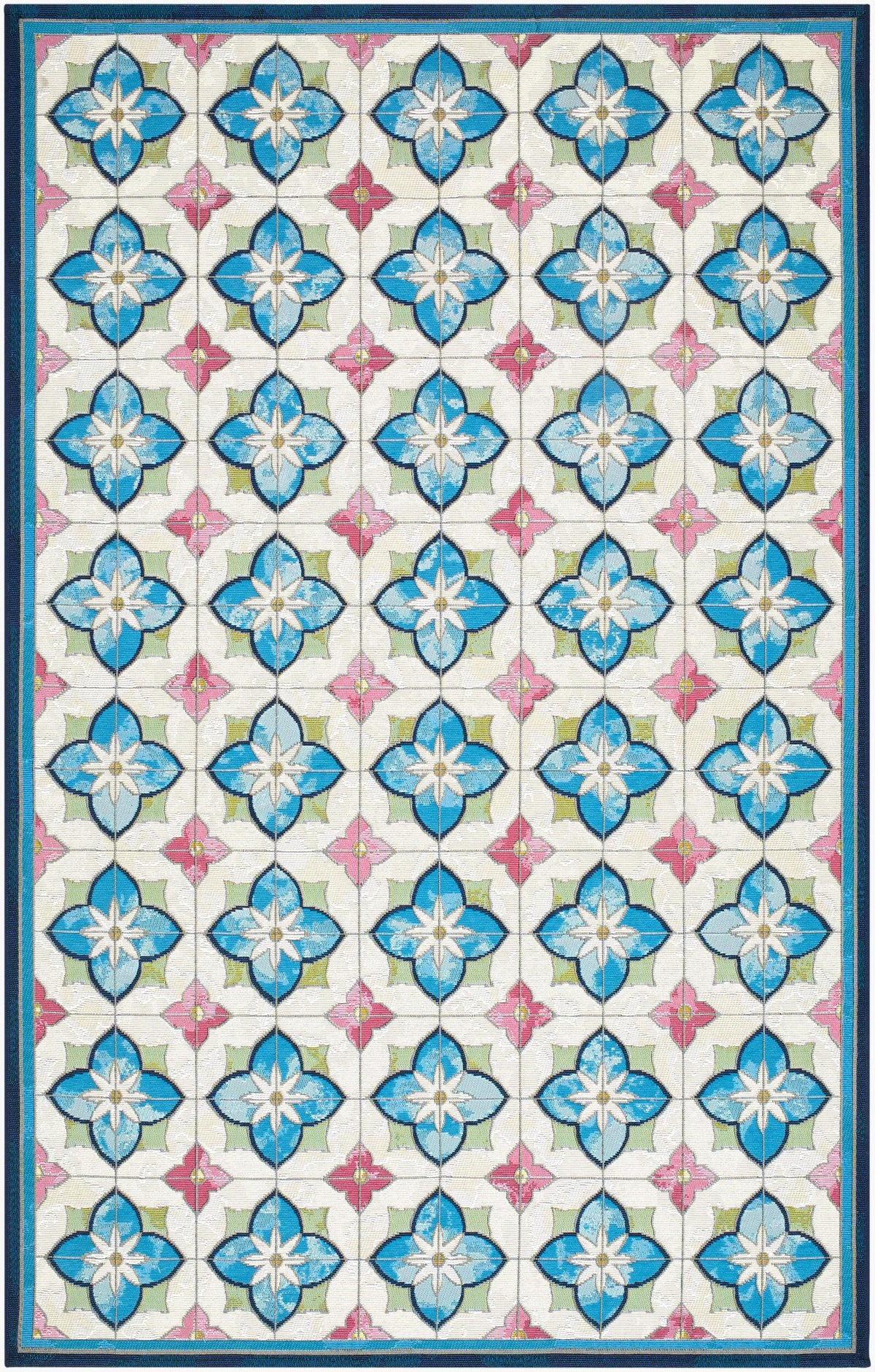 Livabliss Gabana Primrose Tile Multi 2' x 7'7" Machine Woven Rug