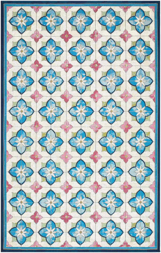 Livabliss Gabana Primrose Tile Multi 7'10" x 9'10" Machine Woven Rug