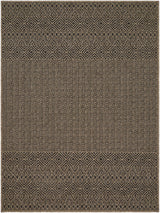 Livabliss Portafina Stripe Border Black 5'3" x 7'3" Machine Woven Rug