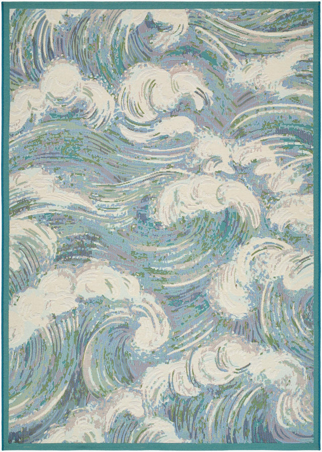 Livabliss Gabana Sea Scape Pearl 7'10" x 9'10" Machine Woven Rug