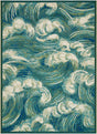 Livabliss Gabana Sea Scape Aqua 5'3" x 7'3" Machine Woven Rug