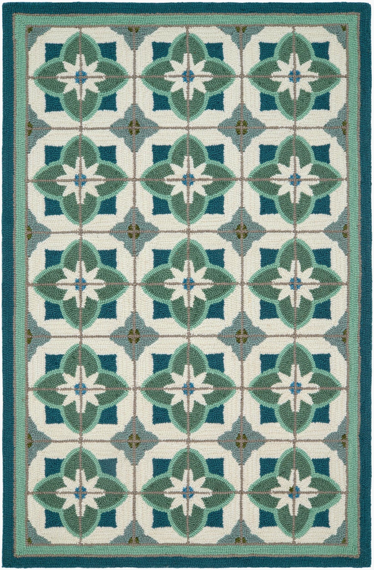 Surya Laguna Sorrento Tile Celedon 2'6" x 4' Handmade Rug