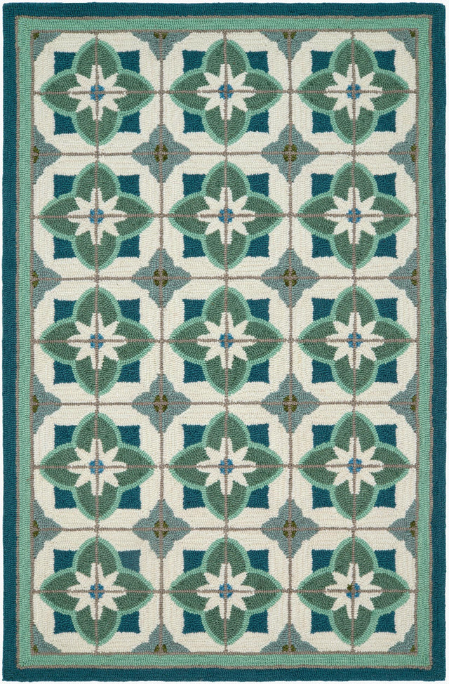 Surya Laguna Sorrento Tile Celedon 2'6" x 4' Handmade Rug