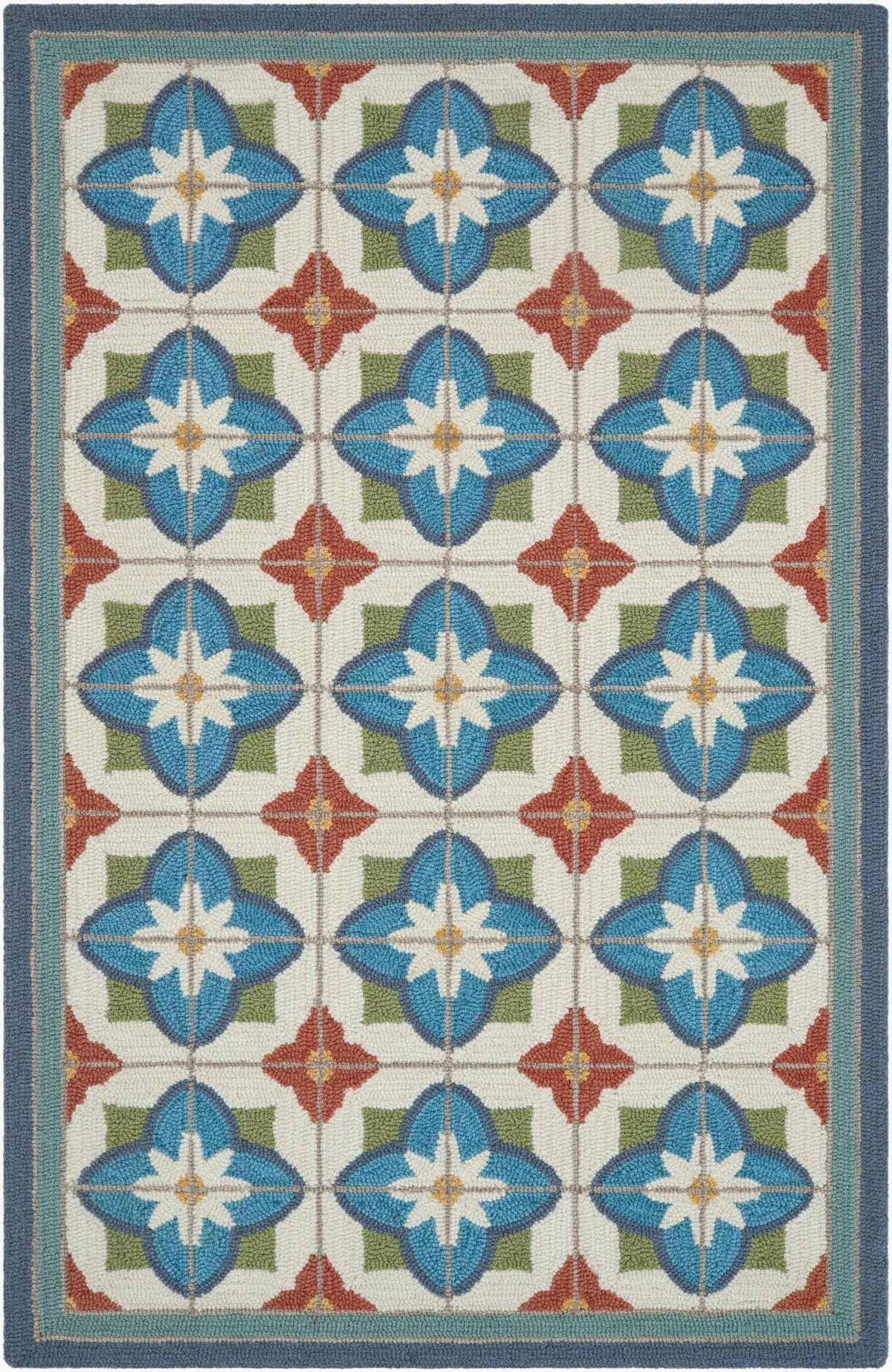 Surya Laguna Sorrento Tile Multi 2'6" x 4' Handmade Rug