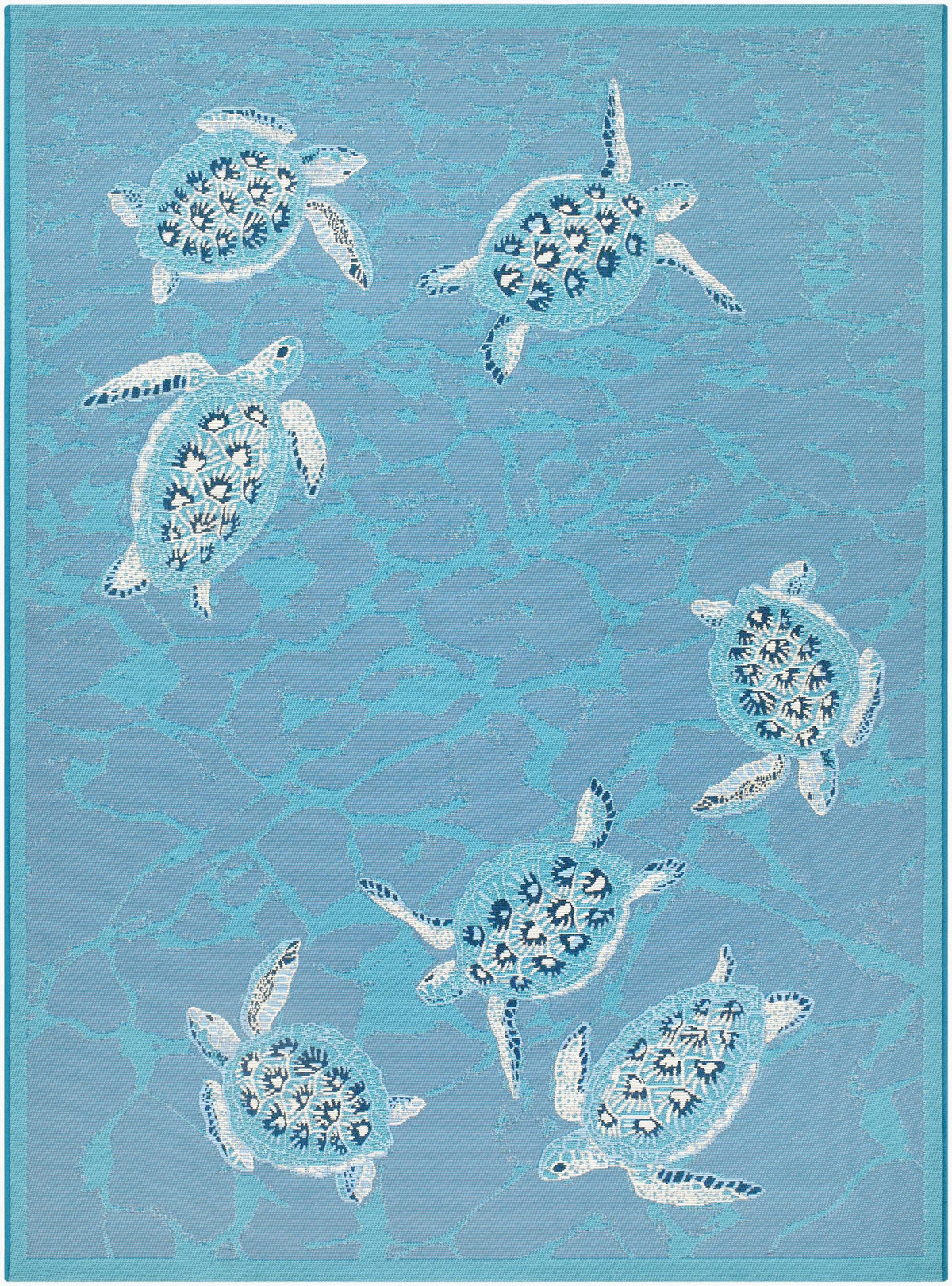 Livabliss Gabana Turtle Pond Blue 8'10" x 11'10" Machine Woven Rug