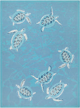 Livabliss Gabana Turtle Pond Blue 8'10" x 11'10" Machine Woven Rug