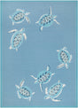 Livabliss Gabana Turtles Blue 8'10" x 11'10" Machine Woven Rug