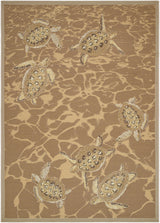 Livabliss Gabana Turtles Sand 7'10" x 9'10" Machine Woven Rug