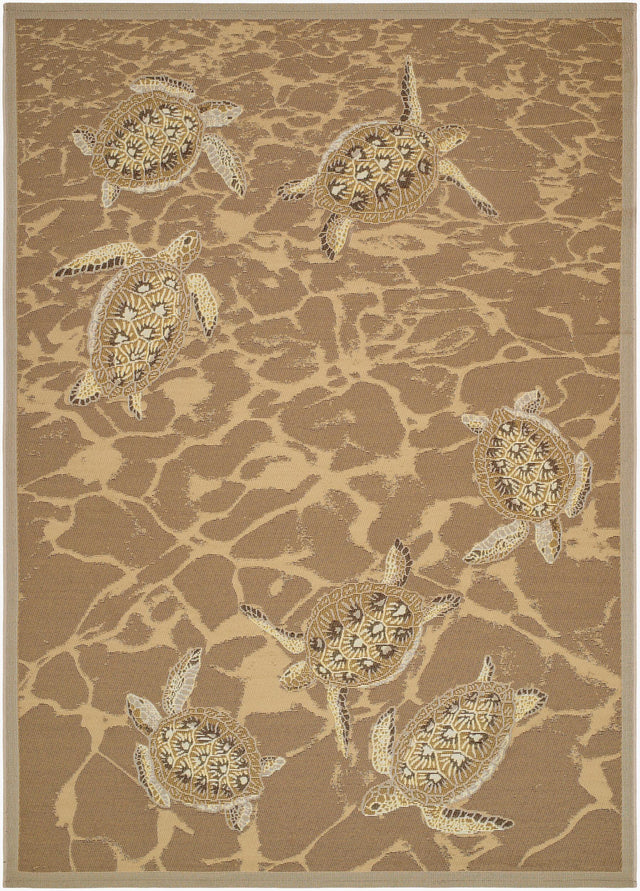 Livabliss Gabana Turtles Sand 6'7" x 9'4" Machine Woven Rug