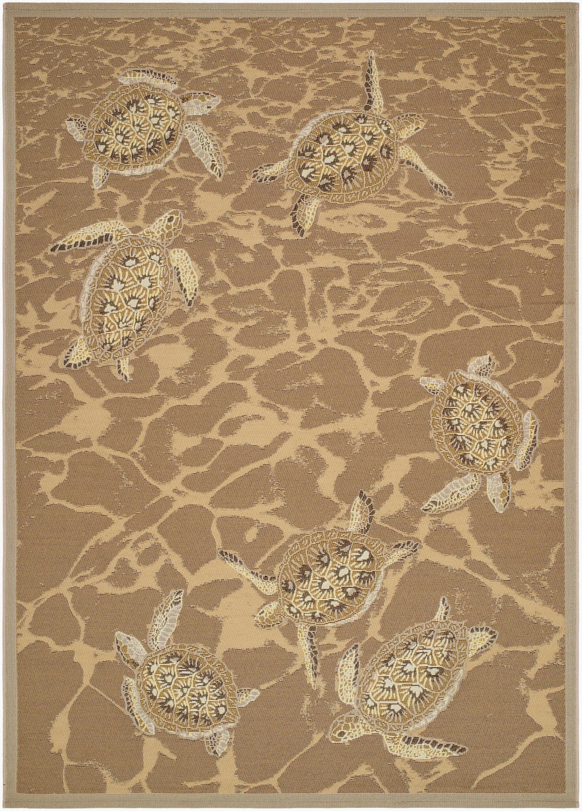 Livabliss Gabana Turtles Sand 8'10" x 11'10" Machine Woven Rug