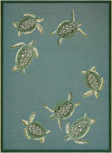 Livabliss Gabana Turtles Green 6'7" x 9'4" Machine Woven Rug
