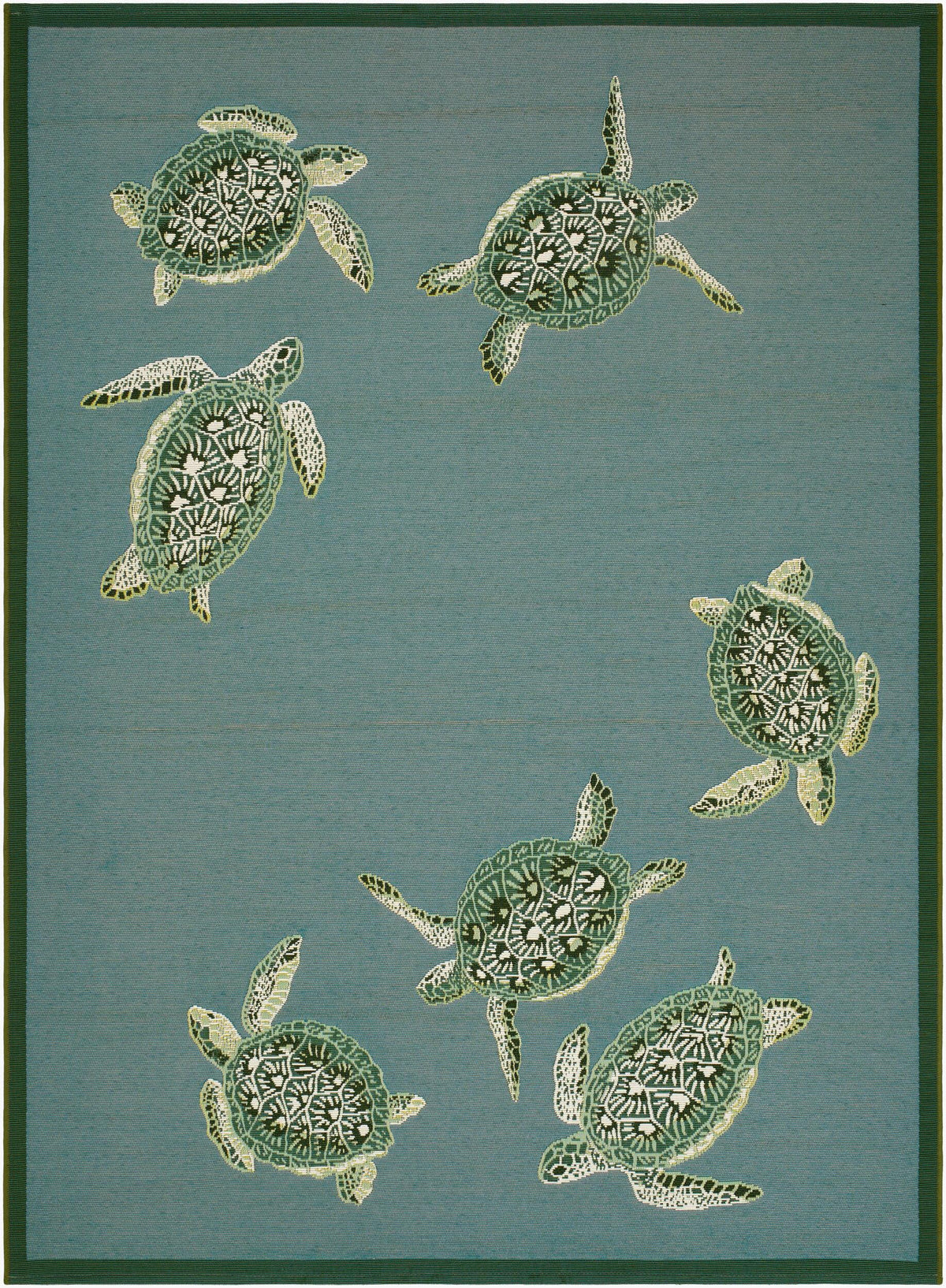 Livabliss Gabana Turtles Green 3'3" x 4'11" Machine Woven Rug