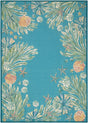 Livabliss Gabana Urchin Border Aqua 3'3" x 4'11" Machine Woven Rug