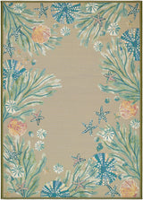 Livabliss Gabana Urchin Border Sand 5'3" x 7'3" Machine Woven Rug