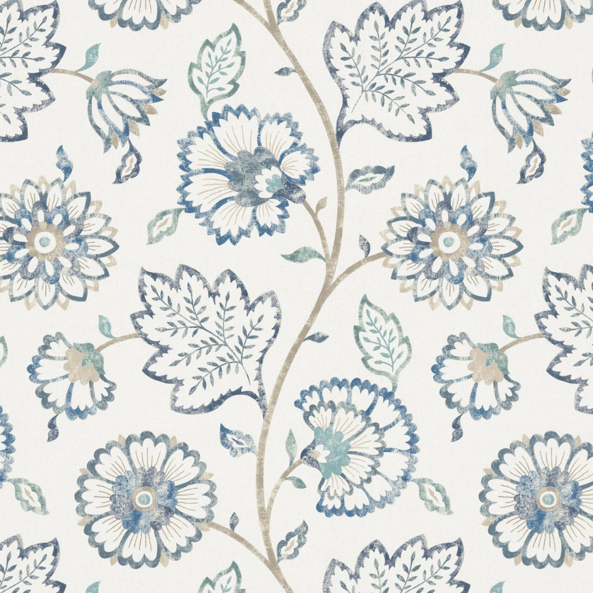 Pure Edit KALAMKARI AZURE Fabric