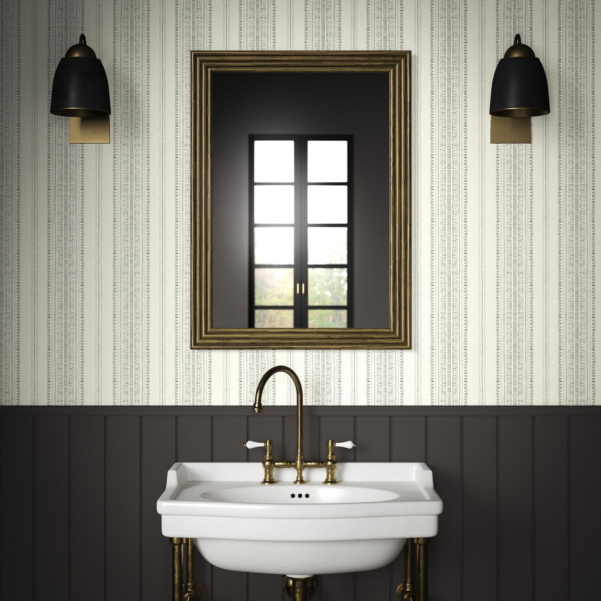 Pure Edit BODO STRIPE WP CHARCOAL Wallpaper