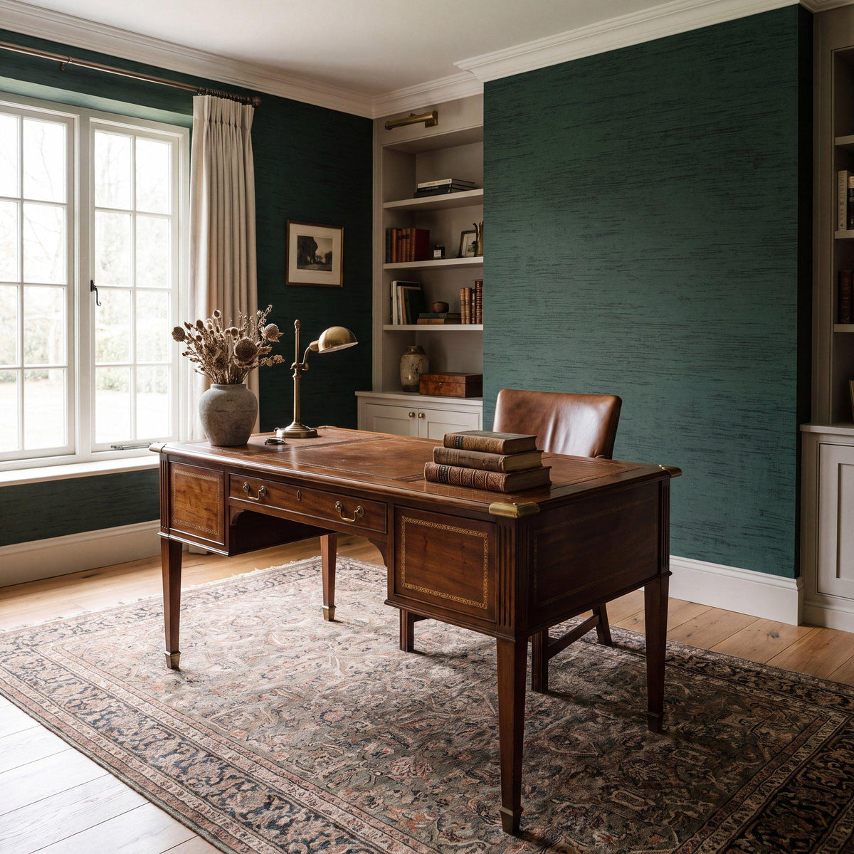 Galerie WT71702 Wall Textures Brushed Texture Green Wallpaper WT71702 Green Wallpaper