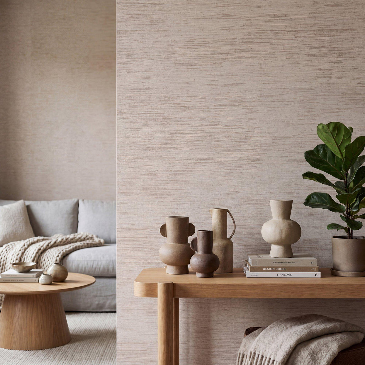Galerie WT71705 Wall Textures Brushed Texture Beige Wallpaper WT71705 Beige Wallpaper