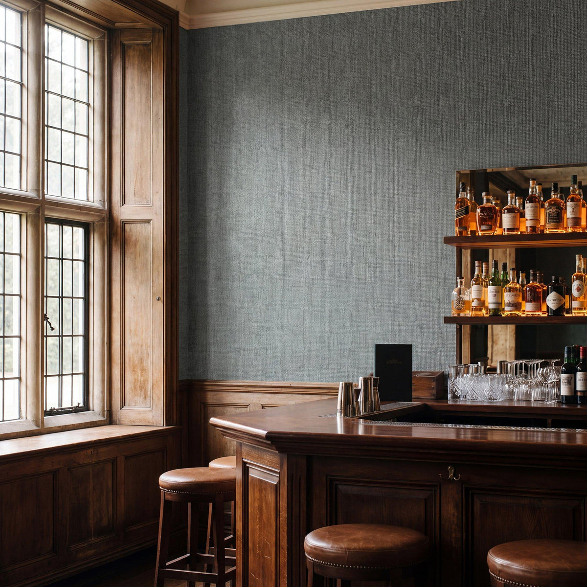Galerie WT71714 Wall Textures Linen Crosshatch Green Wallpaper WT71714 Green Wallpaper