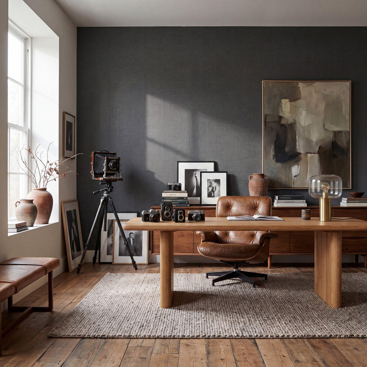 Galerie WT71730 Wall Textures Textile Grid Black Wallpaper WT71730 Black Wallpaper