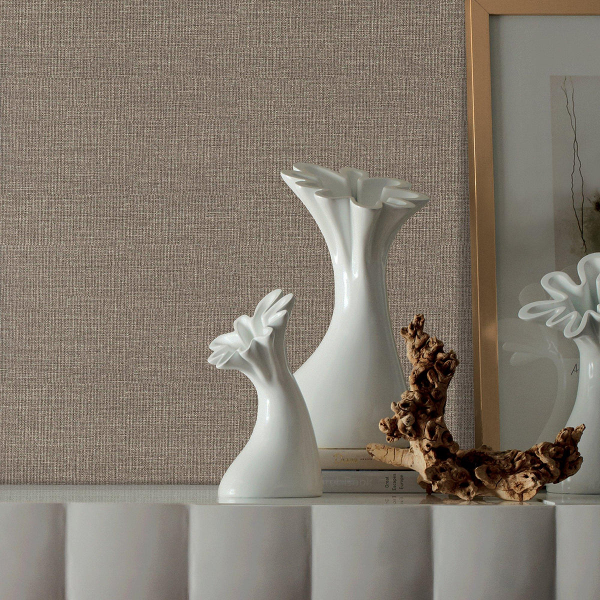 Galerie WT71733 Wall Textures Textile Grid Bronze Brown Wallpaper WT71733 Bronze Brown Wallpaper