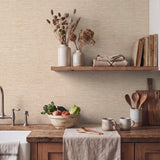 Galerie WT71777 Wall Textures Horizontal Grain Beige Wallpaper WT71777 Beige Wallpaper