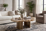 Phillips Collection Tero Petrified , Brass Legs Brown Coffee Table